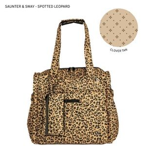 Lug 2PC SAUNTER & SWAY Spotted Leopard Tote & Wristlet, Weekender Overnight